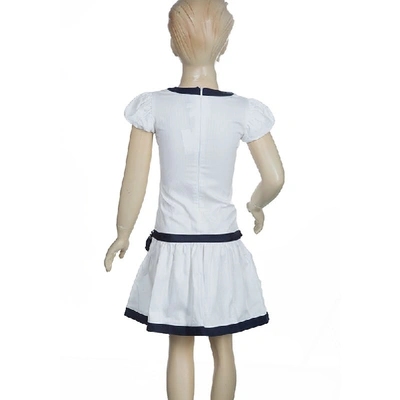 Pre-owned Gianfranco Ferre Gf Ferre White Pearl Belted Short Sleeve Dress 6 Yrs