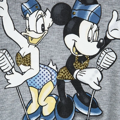 Pre-owned Monnalisa Ny & Lon Grey Daisy Duck And Minnie Mouse Printed T-shirt 10 Yrs