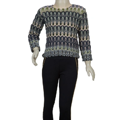 Pre-owned Missoni Multicolor Crochet Embroidered Long Sleeve Sweater 4 Yrs