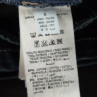 Pre-owned Ermanno Scervino Junior Indigo Dark Wash Denim Flared Jeans 8 Yrs In Blue
