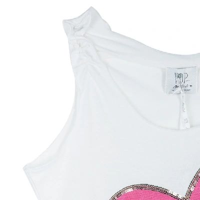 Pre-owned Vdp White Embellished Heart Detail Sleeveless Top 8 Yrs