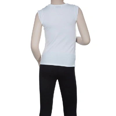 Pre-owned Simonetta Mini White Striped Sleeveless Tshirt 7 Yrs