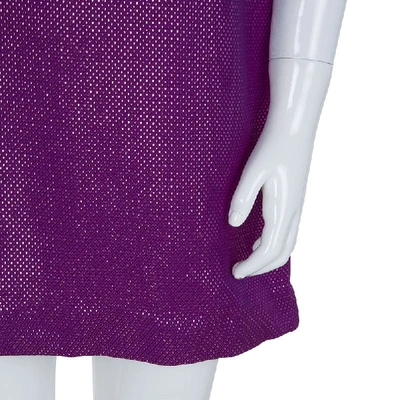 Pre-owned Gucci Purple Brocade Cap Sleeve Dress 8 Yrs