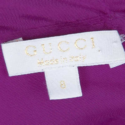 Pre-owned Gucci Purple Brocade Cap Sleeve Dress 8 Yrs