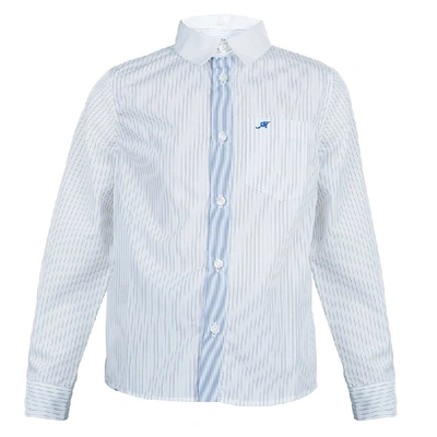 Pre-owned Simonetta Mini White Pinstripe Shirt 7 Yrs