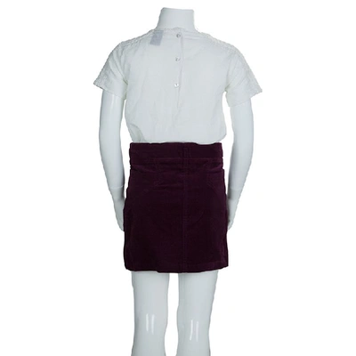 Pre-owned Dior Burgundy Corduroy Mini Skirt 8 Yrs