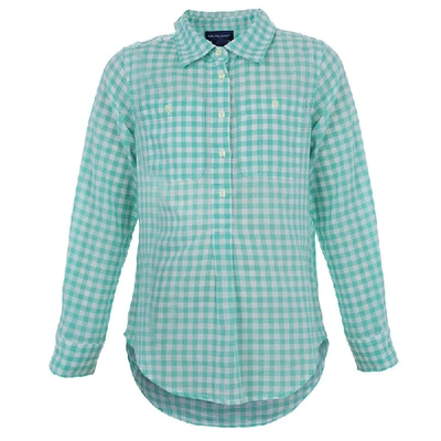 Pre-owned Polo Ralph Lauren White And Green Checked Long Sleeve Button-down Cotton Shirt 6 Yrs In Multicolor