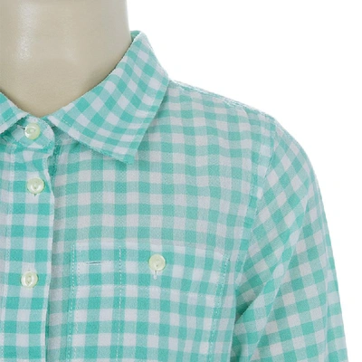 Pre-owned Ralph Lauren White And Green Checked Long Sleeve Button-down Cotton Shirt 6 Yrs In Multicolor