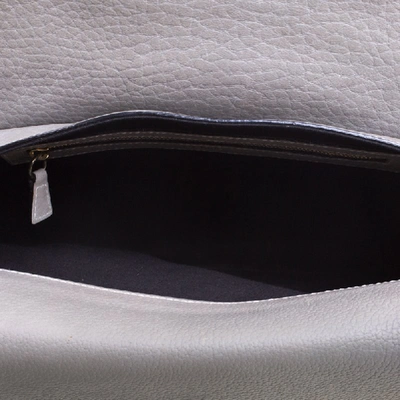 Pre-owned Chloé Grey Pebbled Leather Medium Sally Flap Shoulder Bag