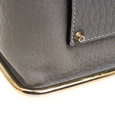 Pre-owned Chloé Grey Pebbled Leather Medium Sally Flap Shoulder Bag