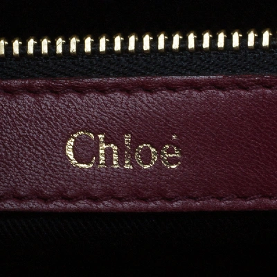 Pre-owned Chloé Burgundy Python Medium Sally Shoulder Bag In Red