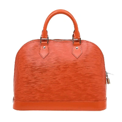 Pre-owned Louis Vuitton Piment Epi Leather Alma Pm Bag In Orange