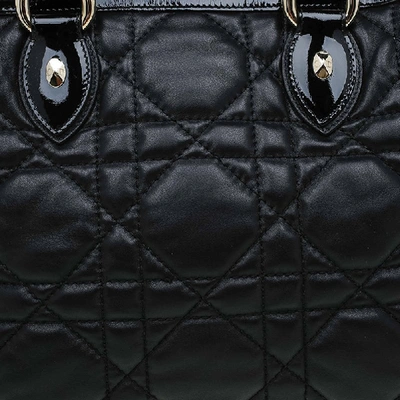 Pre-owned Dior Black Cannage Quilted Leather Satchel