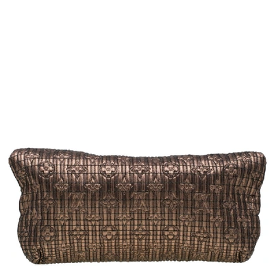 Pre-owned Louis Vuitton Bronze Monogram Jacquard Limited Edition Altair Clutch In Metallic