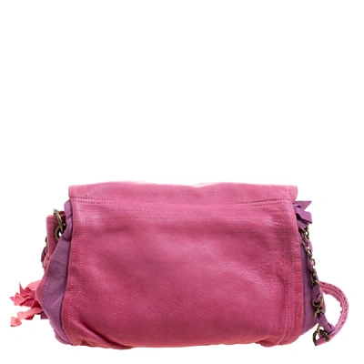Pre-owned Lanvin Pink Leather And Fabric Shoulder Bag