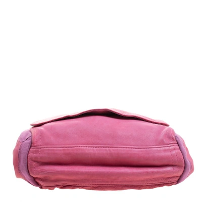 Pre-owned Lanvin Pink Leather And Fabric Shoulder Bag