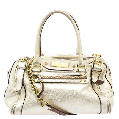 Pre-owned Dolce & Gabbana Gold Leather Miss Easy Way Boston Bag | ModeSens