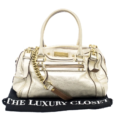 Pre-owned Dolce & Gabbana Gold Leather Miss Easy Way Boston Bag