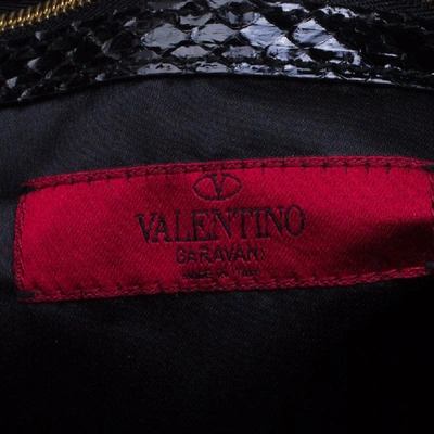 Pre-owned Valentino Garavani Black Python Hobo