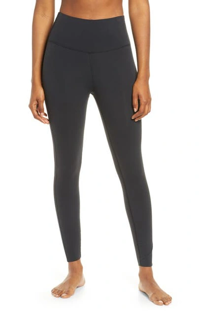 Shop Nike Yoga Luxe Metallic Stripe 7/8 Tights In Black/ Dk Smoke Grey