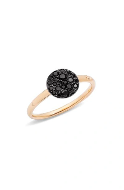 Shop Pomellato Sabbia Small Diamond Ring In Rose Gold/ Black Diamond