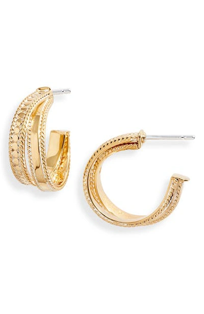 Shop Anna Beck Two-tone Crossover Hoop Earrings In Gold