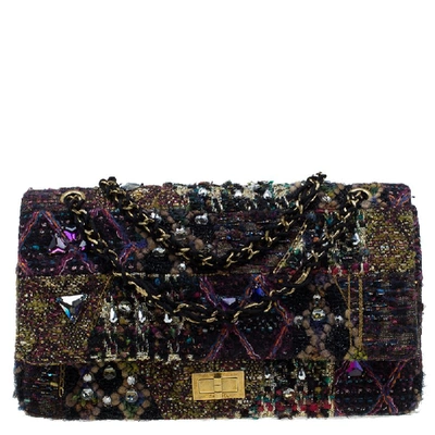 Pre-owned Chanel Multicolor Lesage Tweed Jewel Encrusted Reissue 2.55 Classic 228 Flap Bag