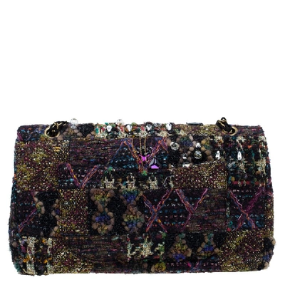 Pre-owned Chanel Multicolor Lesage Tweed Jewel Encrusted Reissue 2.55 Classic 228 Flap Bag