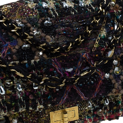 Pre-owned Chanel Multicolor Lesage Tweed Jewel Encrusted Reissue 2.55 Classic 228 Flap Bag