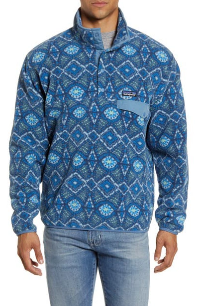 Shop Patagonia Synchilla Snap-t Fleece Pullover In Honeycomb/ Stone Blue
