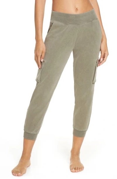 Shop Alo Yoga High Waist Cargo 7/8 Jogger Pants In Olive Branch Wash