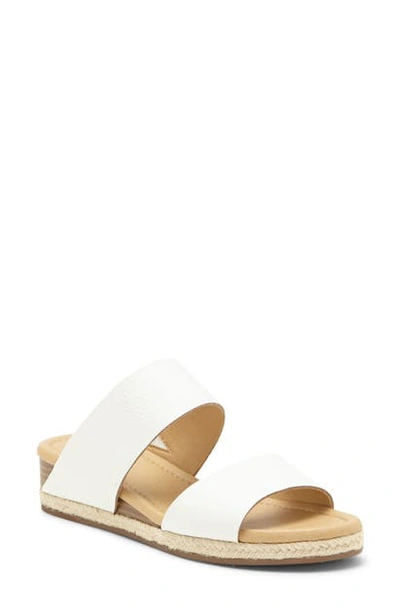 Shop Lucky Brand Wyntor Slide Sandal In White Leather