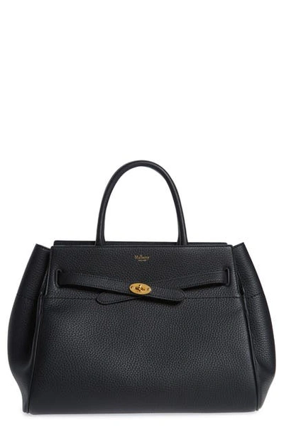 Shop Mulberry Belted Bayswater Grained Leather Satchel In Dark Palm