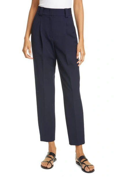 Shop A.l.c Colin Pleated Tapered Pants In Midnight
