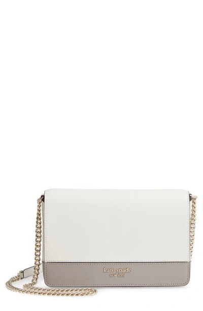 Shop Kate Spade Spencer Leather Wallet On A Chain In Parchment Multi