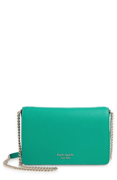 Shop Kate Spade Spencer Leather Wallet On A Chain In Fiji Green