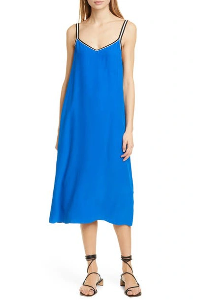 Shop Rag & Bone Luca Silk Midi Slipdress In Sailor Blue