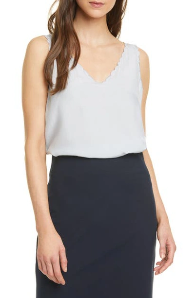 Shop Rebecca Taylor Scallop Detail Silk Charmeuse Tank In Quartz