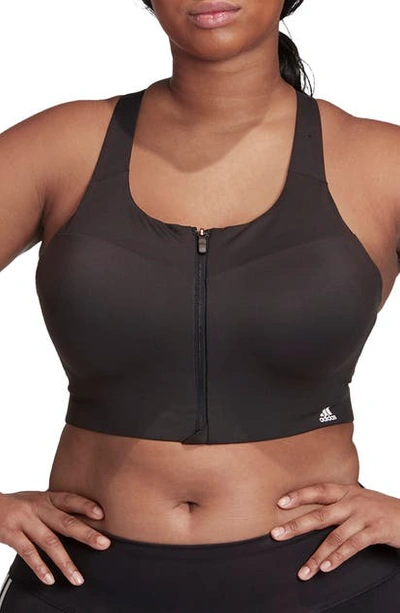 Adidas Originals Ultimate Zip Front Sports Bra In Black