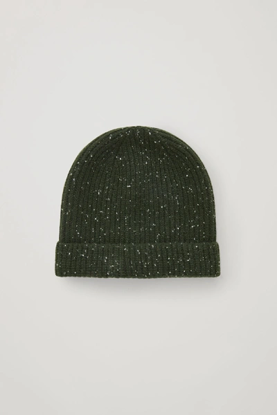 Shop Cos Speckled Cashmere Hat In Green