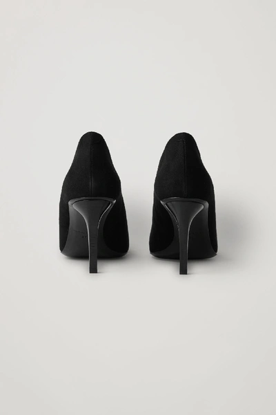 Shop Cos Pointed Suede Heels In Black