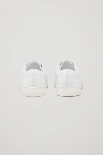 Shop Cos Rubber-detailed Leather Sneakers In White