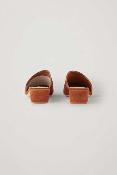 Shop Cos Asymmetric Heeled Mules In Orange