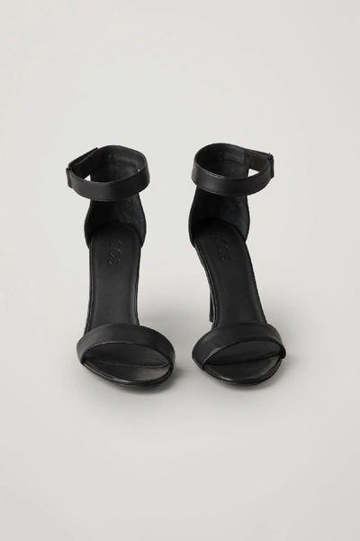 Shop Cos Leather High Heel Sandals In Black
