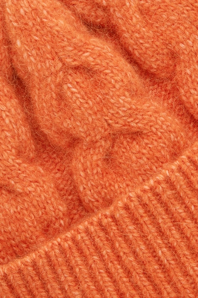 Shop Cos Alpaca-yak Wool Mix Cable Hat In Orange