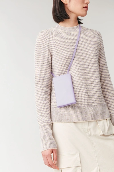 Shop Cos Leather Phone Pouch In Purple