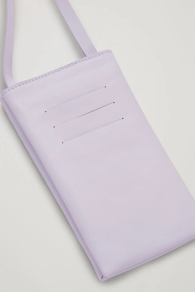 Shop Cos Leather Phone Pouch In Purple