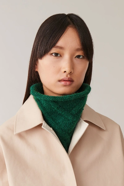 Shop Cos Cable Hybrid Knit In Green