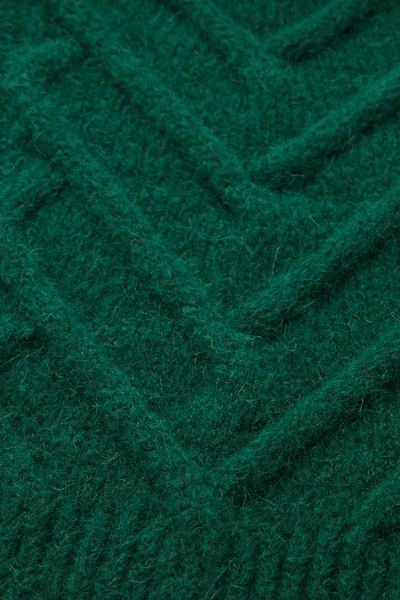 Shop Cos Cable Hybrid Knit In Green