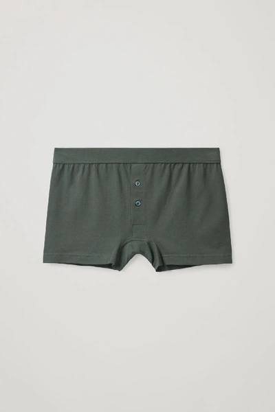Shop Cos Cotton-jersey Boxer Briefs In Green
